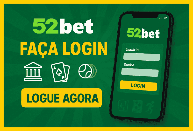 Imagem destacando login seguro na 52BET para novos usuários